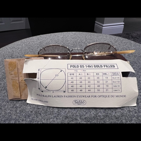 Vintage Polo Ralph Lauren 14KT Gold Filled Rimless Frames - Picture 7 of 13